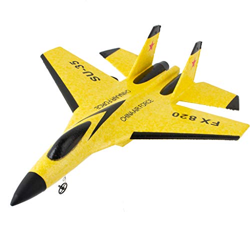 RC Plane Glider | SU-35 2.4GHZ Remote Control Airplane High Speed Fighter Jets | Durable EPP Foam Aircraft Toys wiht Safe Tech for Beginner (1PC Yellow Remote Control Plane Glider)