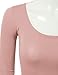 Doublju Womens Basic Sexy Deep Round Neck T-Shirt (Made In USA)