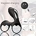 Vibrating Penis Ring Dual Cock Ring Set,Full Silicone G-spot Vibrator Sex Toy Delay Spray Erection Ring for Men or Couple, Waterproof Vagina Clitoris Stimulator for Women(Black).