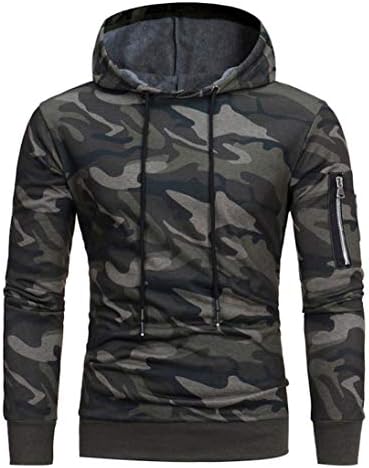 Caopixx Mens' Long Sleeve T-Shirts Camouflage Hooded Turtleneck Sweatshirt Tops Jacket Coat Outwear
