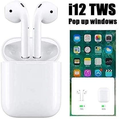 Lizzie TWS i12 5.0 Wireless Earphone with Portable Charging Case Supporting All Smart Phones and Android Phones with Sensor