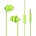 MAXROCK (TM Total Soft Silicon Headphones with Mic Sleep Travel Choice for Cellphones Tablets and 3.5mm Jack (Green)