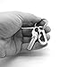 Key Chain Carabiner Clip Retractable Ring Set NUBARKO Titanium Pants for Men Women(Silver)