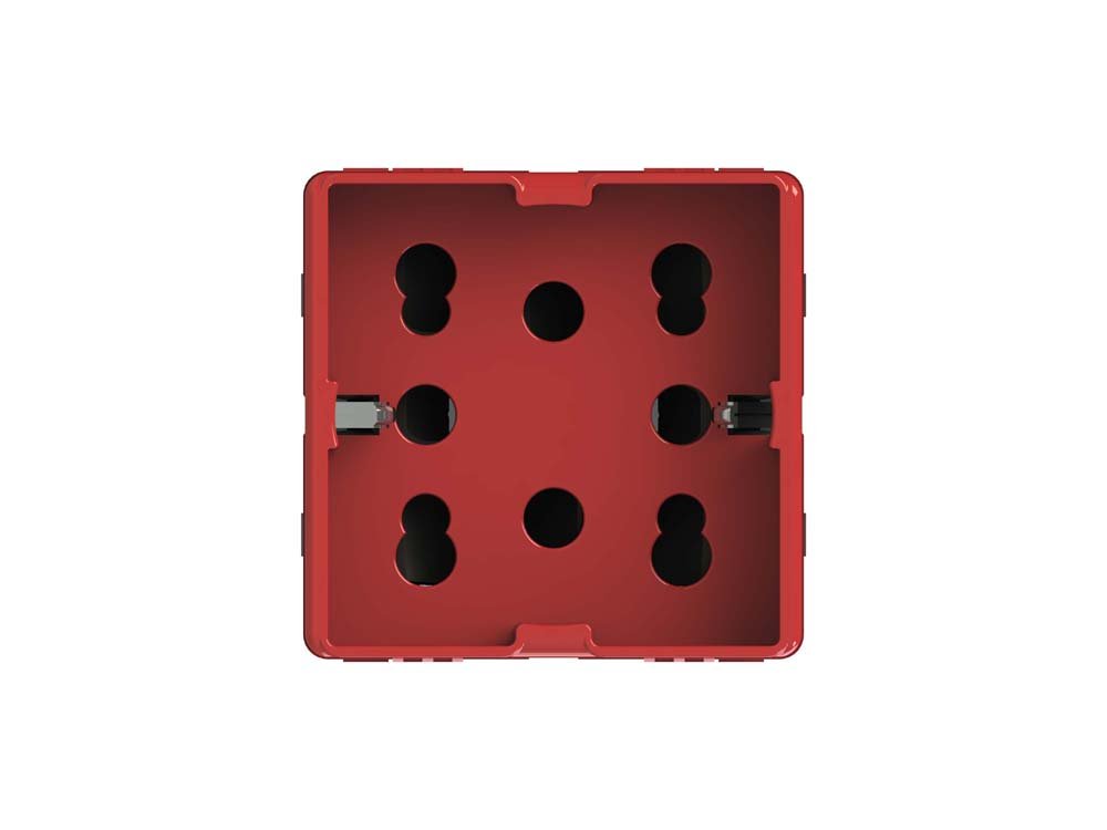Gewiss System 4Box MULTISTANDARD 1 Schuko Socket or 2 bipasso Compatible With, 250 V, red, 4B.G20R.H21, 250 voltsV