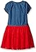 Nannette Girls' Short Sleeve Denim Dress with Tulle