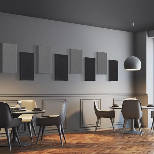 CLOCELL 4 PCS Acoustic Panels, 2“ Thick 23.6" x 11.8" Fiberglass Sound Proof Wall Panels, Soundproof Wall Panels Exquisite Sound Panels, Self-Adhesive Acoustic Panels for Studios Office Home Theater