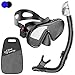 Dive Energy 2019 Adult Dry Snorkel Set with Adjustable Dual Strap - Enjoy Swimming, Snorkeling, Scuba Diving with Anti-Fog Tempered Glass Mask and No Leaks Dry Top Snorkel with Silicon Mouth Piece