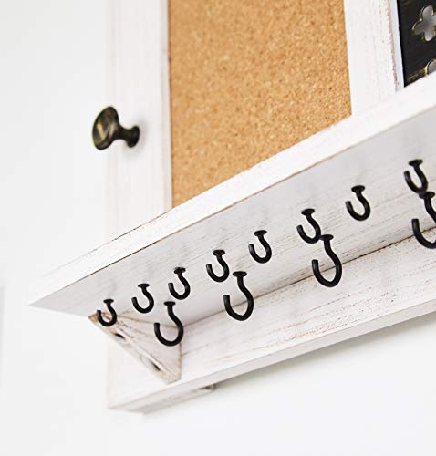 SoCal Buttercup Deluxe Rustic Jewelry Organizer Wall Mounted Wooden Jewelry Display from Organizer for Earrings/Necklaces/Bracelets/Studs/Accessories