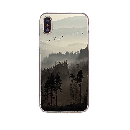 FancyCase Compatible with iPhone Xs Max-New Landscape Style Soft TPU Protective iPhone Xs Max Case by FancyCase (Smokey Forest)