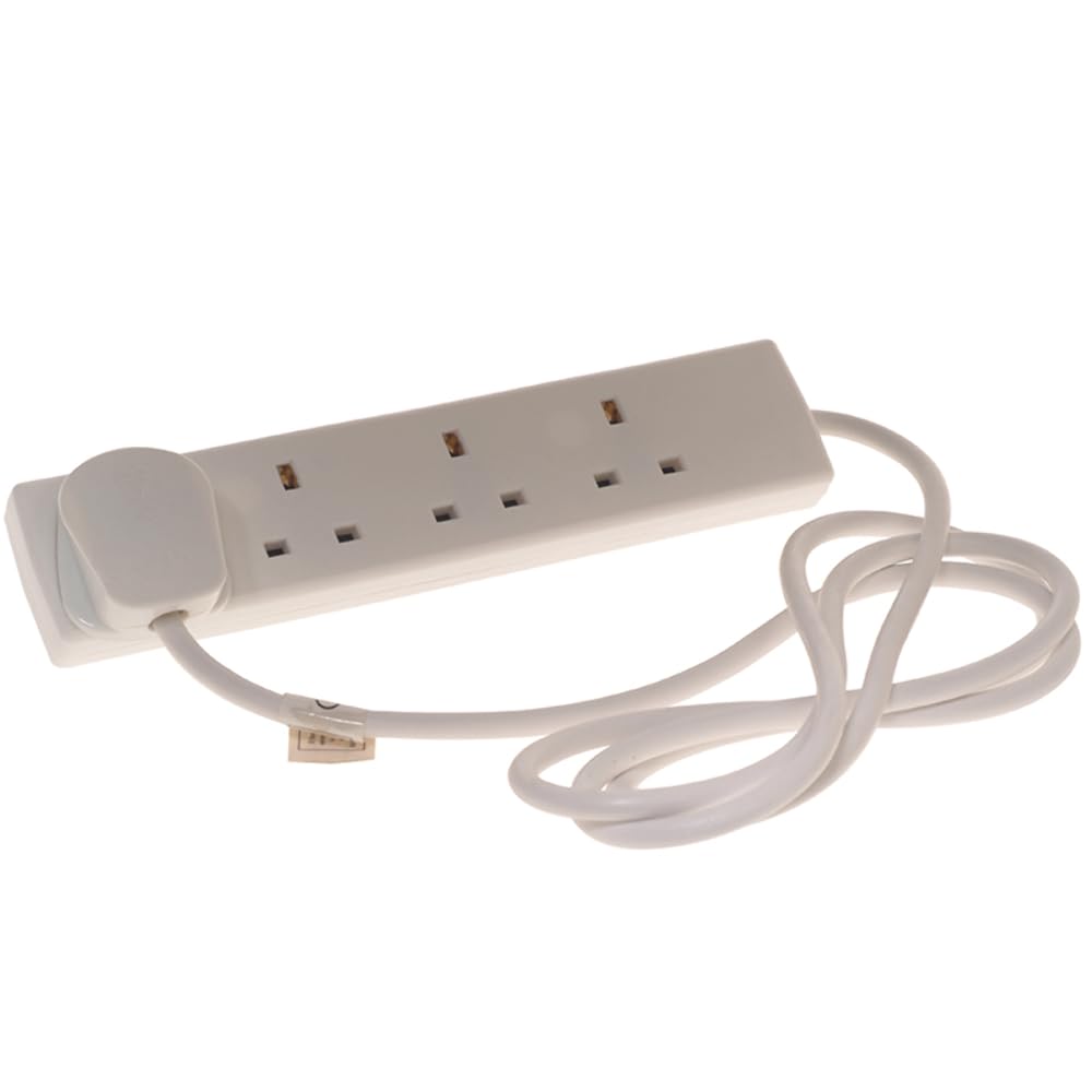 SMJ 2 Meter 4 Way White Extension/Trailing Socket