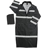 Galeton Repel .35mm PVC Reflective Raincoat 60” Long Black 12260, Large