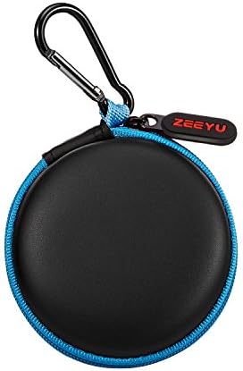 Earbud Case ZEEYU Hard Earphone Bluetooth Headphone Carrying Storage with Carabiner-Blue