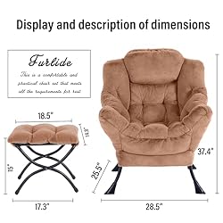 Furlide Oversized Chair with Ottoman, Modern