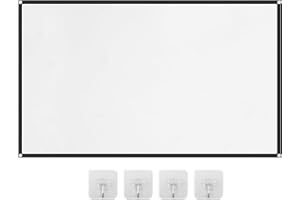 Projector Screen, White Projector Screen, 16:9 No Crease Home Theater Foldable Projection Screen 60"|72"|84"|100"|120"|150"