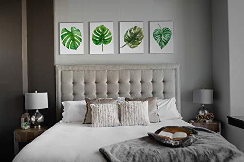 Monstera Canvas Painting for Living Room Green Leaf Wall Decor Picture Monstera Leaves Photos Print Artwork (12x16inch x4pcs)