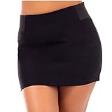 824 - Plus Size Sexy Stretchy Waist Back Zipper Short Mini Skirt Black (3X)