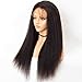 Persephone Italian Yaki 360 Lace Frontal Wig Humn Hair with Baby Hair Kinky Straight 360 Human Hair Wigs Pre Plucked Virgin Brazilian Remy Human 360 Lace Wig 150 Density 20 Inch Natural Color