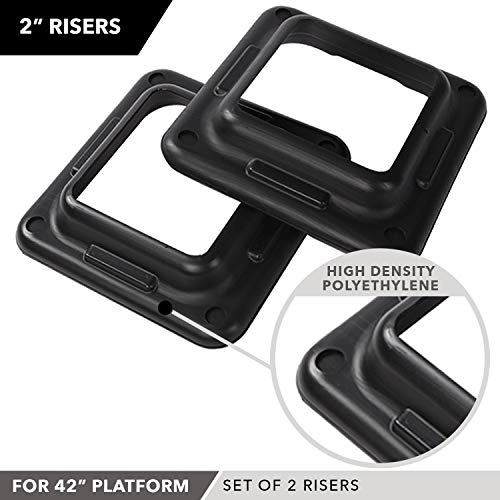 Aerobic-Exercise-Step-Platform-by-Day-1-Fitness--6-OPTIONS-28in-CIRCUIT-SIZE-STEP-or-42in-HEALTH-CLUB-SIZE-with-2-or-4-RISERS-or-ADDITIONAL-RISERS-Non-Slip-and-Shock-Absorbing-Surface