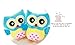 Rainbow Fox Owl Stuffed Toy Plush Doll Lovely Owl Shaped Perfect Decorative Pillow (Blue)