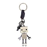 Brass Retro Robot Leather Moven Fabric Keychain Rings Perfect Gifts Souvenirs
