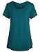 BAIKEA Nursing Pajama Top, Maternity Women Soft Flattering Cute Breastfeeding Blouse Solid Nursing Sleep Shirt Functional with Discrete Access for Latched Mama Cyan M