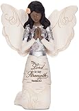 Elements 82324 Prayer Collectible Figurine, Ebony Kneeling and Praying Angel, 5-1/2-Inch