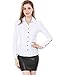 Allegra K Women's Button Down Long Sleeve Casual Office Work Ruched Shirt White XL (US 18)
