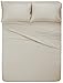 Amazon Brand – Pinzon 400-Thread-Count Egyptian Cotton Sateen Pleated Hem Sheet Set - Queen, Parchment