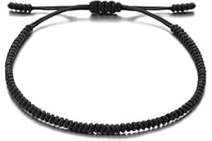 kelistom Handmade String Bracelet for Women Men Simple Red Black Braided Adjustable Charm Bracelets Minimalist Jewelry