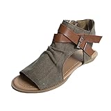 Fish Mouth Sandals,Clearance! AgrinTol Women Fish Mouth Flat Heel Solid Ankle Strap Shoes Sandals (9, Coffee)