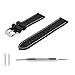 Benchmark Basics Black/White Stitching 22mm Quick Release Silicone Watch Band - Replacement Rubber Watch Straps for Men & Women - Compatible with Regular & Smart Watches