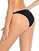 RELLECIGA Women's Cheeky Brazilian Cut Butt Bikini Swim Bottom S Black