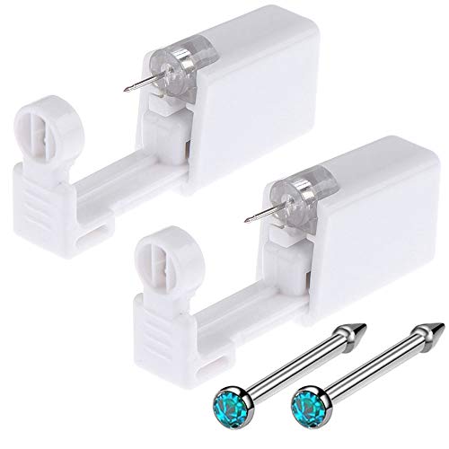 2 Pack Self Ear Piercing Gun Disposable Self Ear Piercing Kit Safety Earring