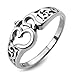 Chuvora 925 Sterling Silver Aum Om Ohm Sanskrit Symbol Filigree Design Meditation Yoga Band Ring Size 8