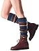 Avidlove Women Winter Leg Warmer Striped Crochet Knit Boot Socks Blue