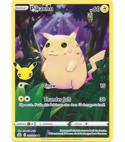pikachu 25th anniversary card holographic Pokemon - McDonalds - 25th Anniversary Collection - Pikachu - 25/25