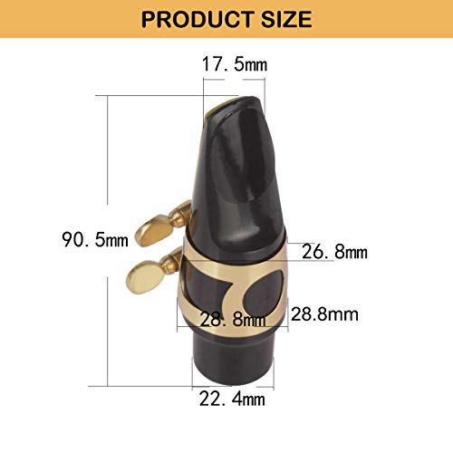 Alto Saxophone Mouthpiece Kit, Saxophone Mouthpiece with Metal Ligature, Saxophone 2.5 Reeds, Cushions and Plastic Cap