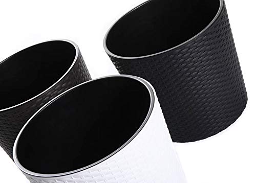 Blumenkübel Blumenkasten Blumentopf Übertopf Rattan Optik Pflanzkübel mit Einsatz Rato Rund (250 Anthrazit) – Bild 6