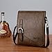 Men Shoulder Bag Waterproof Leather Small Crossbody Bag for iPad(brown)