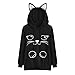 Girls Hoodie, Misaky Womens Cat Ear Blouse Sweatshirt Hooded Pullover Tops (M, Black)