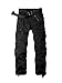 OCHENTA Men's Military Cargo Pants, 8 Pockets Casual Work Combat Tactical Trousers #022 Black 34