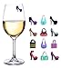 Girls Night Out Party Magnetic Wine Charms for Glasses Set of 12 Drink Markers for Cocktails Martinis and Stemless Glassware