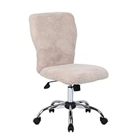 Boss Office Products B220-FCRM Tiffany Fur Make-Up Modern Office Chair in Cream