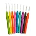 Crochet Hooks Set by Classy Catz. 9 color Soft Rubber Ergonomic Comfort Grip Handles for Pain-free Crocheting. 8 x 5 inch Canvas Case with 21 pcs Accessories.