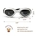 Petleso Pet Goggles, Stylish Dog Sunglasses for UV Stop Waterproof Windproof Anti-Fog Eye Protection - White
