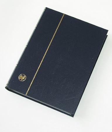 GOLDHAHN-Luxus-60 Schwarze Seiten A4 Briefmarkenalbum Einsteckbuch Blauer Einband