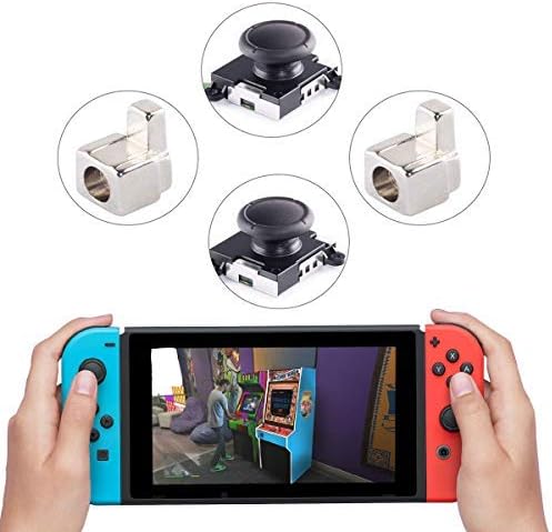 3D Replacement Analog Joystick Thumb Stick for Nintendo Switch Joy Con+ 2 Pcs Metal Lock Buckles for Nintendo Switch Controller