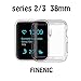 FINENIC Compatible for iwatch 2/3 38mm, TPU All-Around 0.3mm Ultra-Thin Cover Compatible for Apple Watch Series 3 38mm Screen Protector case Cover