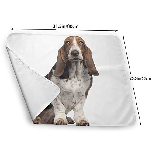 V5DGFJH.B Baby Portable Diaper Changing Pad Basset Hound Dog Urinary Pad Baby Changing Mat 31.5" x25.5''