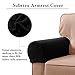 Subrtex Spandex Stretch Fabric Armrest Covers Anti-Slip Furniture Protector Armchair Slipcovers for Recliner Sofa Set of 2（Black）